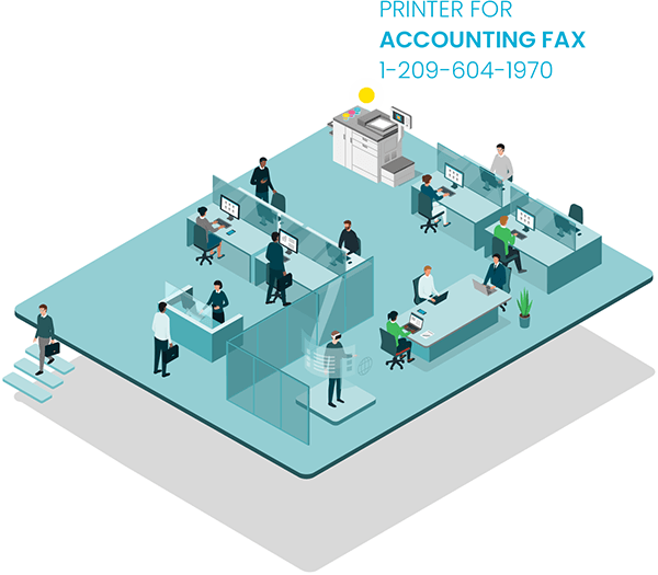 modern fax machine in company